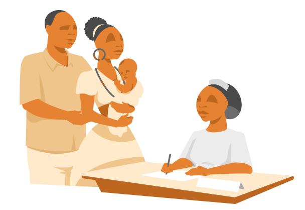 Health workers use Smart Paper Forms illustration